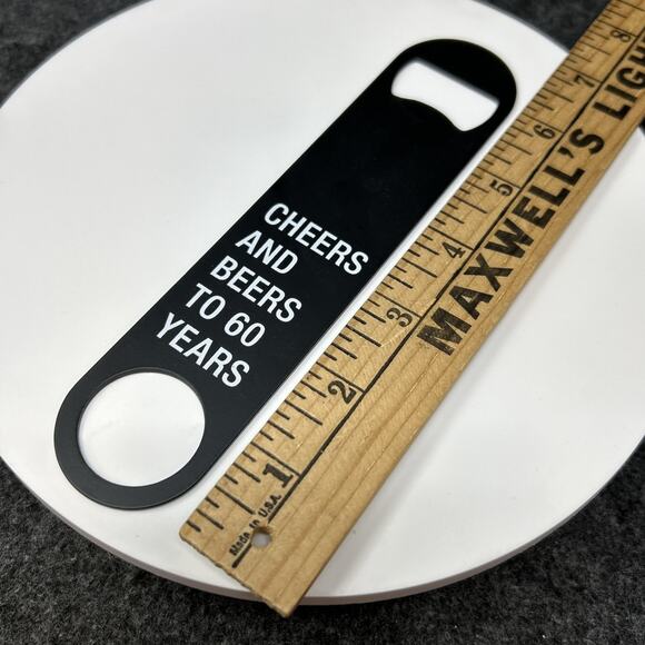 NEW 60th Birthday Beer Bottle Opener Heavy Duty Black Metal Bar Tool Gift - Picture 1 of 3